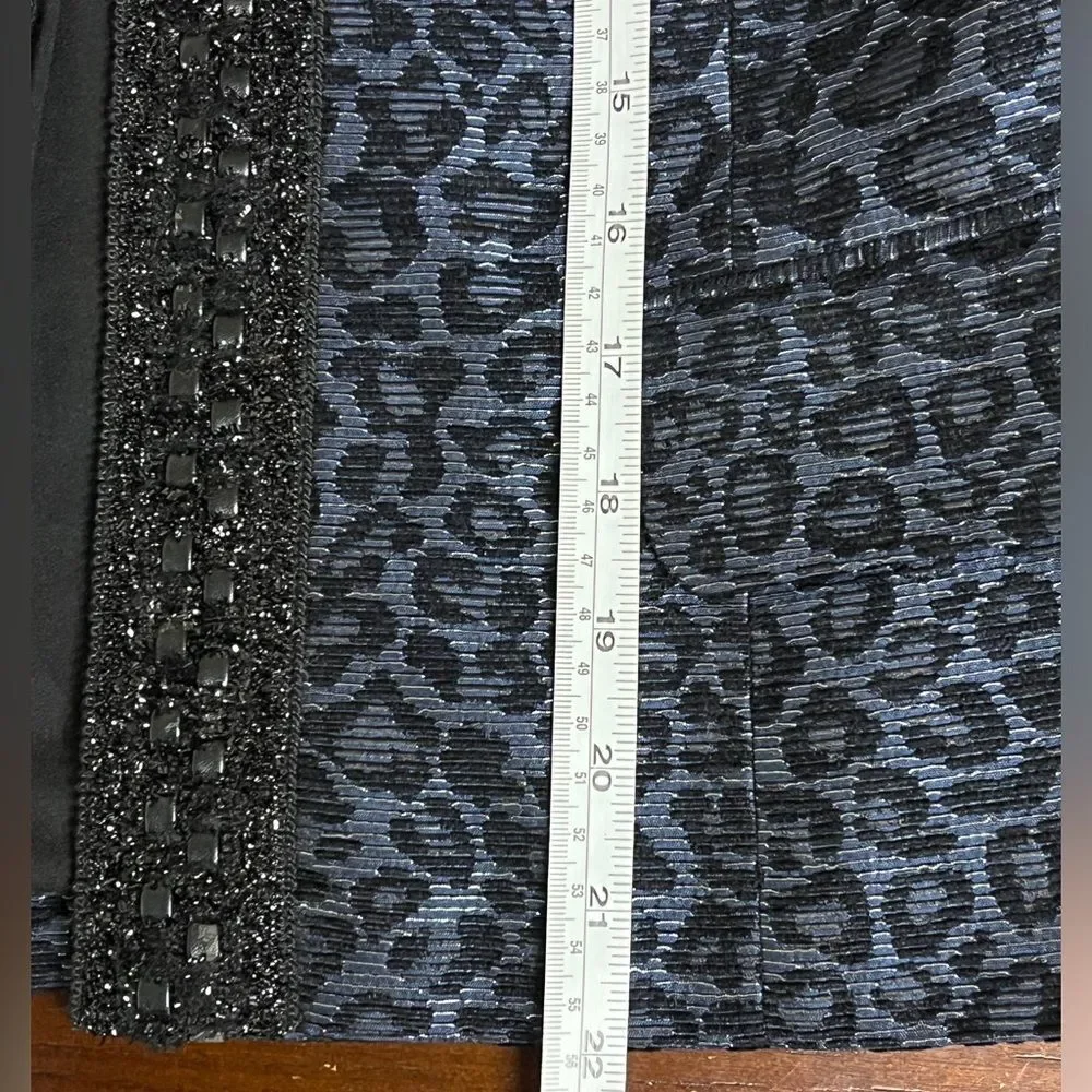 Chico’s Embellished Animal Print Jacquard Short Jacket Blazer Sz 2
